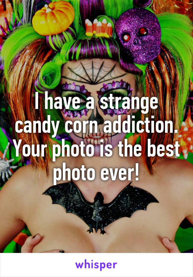 I have a strange candy corn addiction. Your photo is the best photo ever!