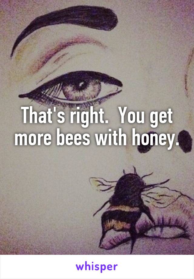 That's right.  You get more bees with honey.  