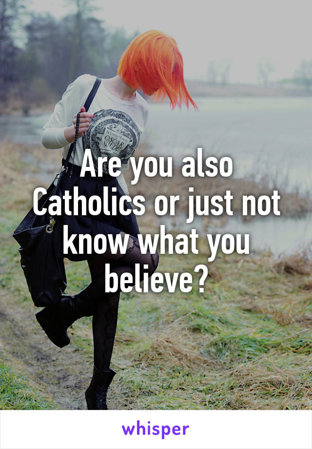 Are you also Catholics or just not know what you believe?