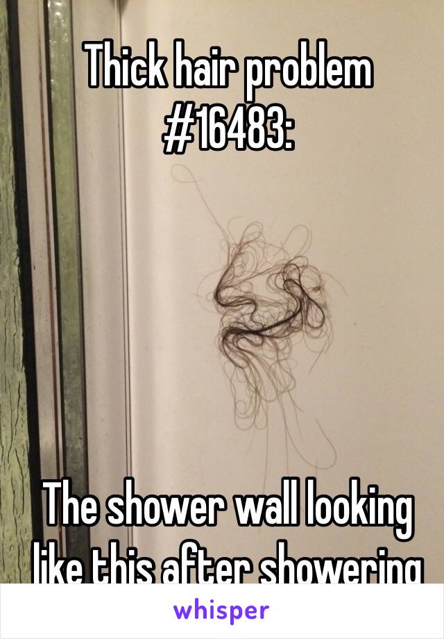 Thick hair problem #16483:





The shower wall looking like this after showering
