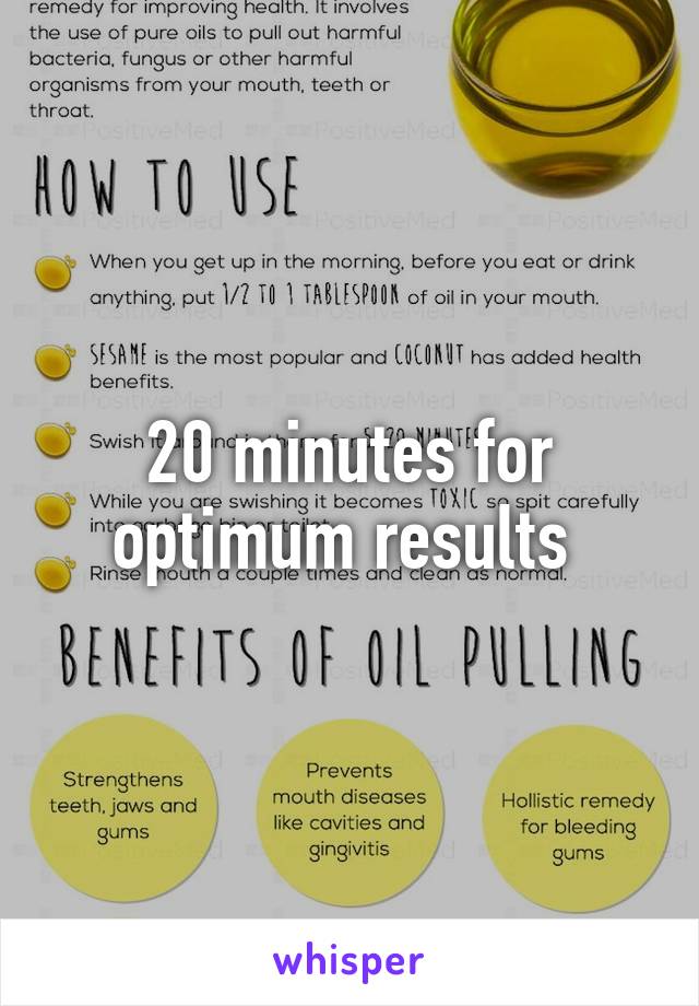 20 minutes for optimum results 