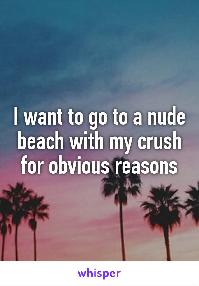I want to go to a nude beach with my crush for obvious reasons