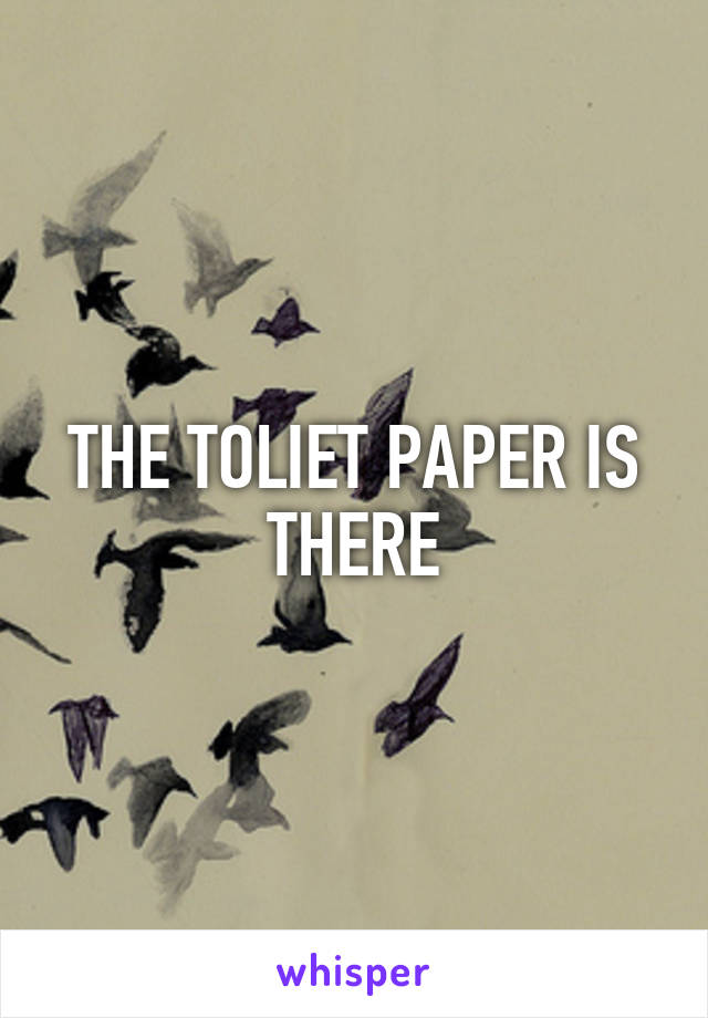 THE TOLIET PAPER IS THERE