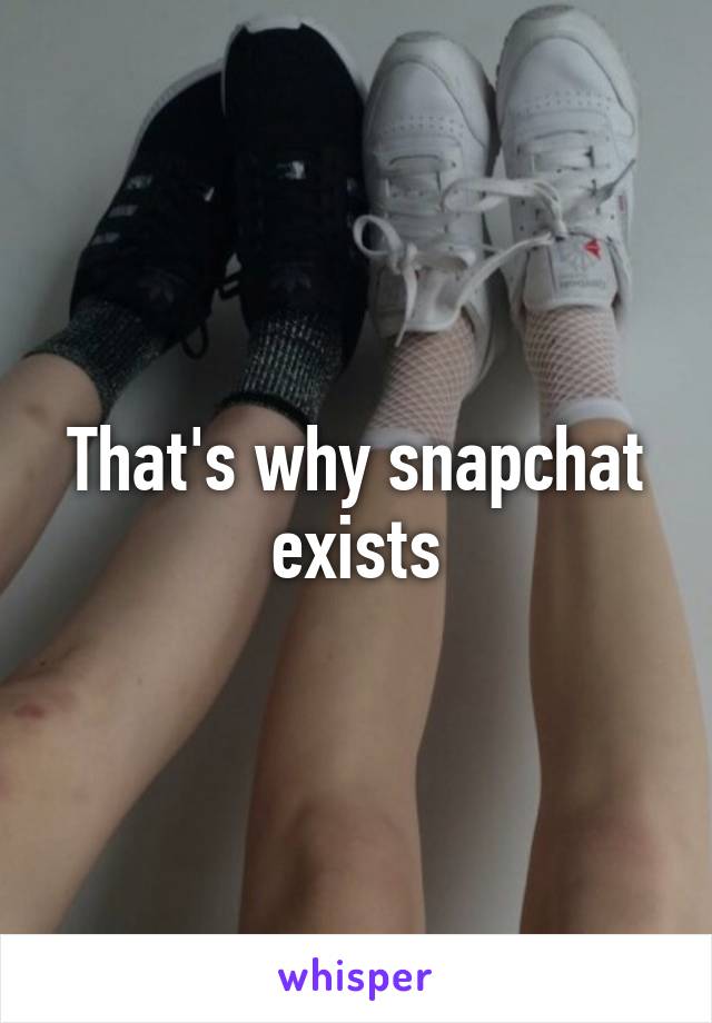 That's why snapchat exists