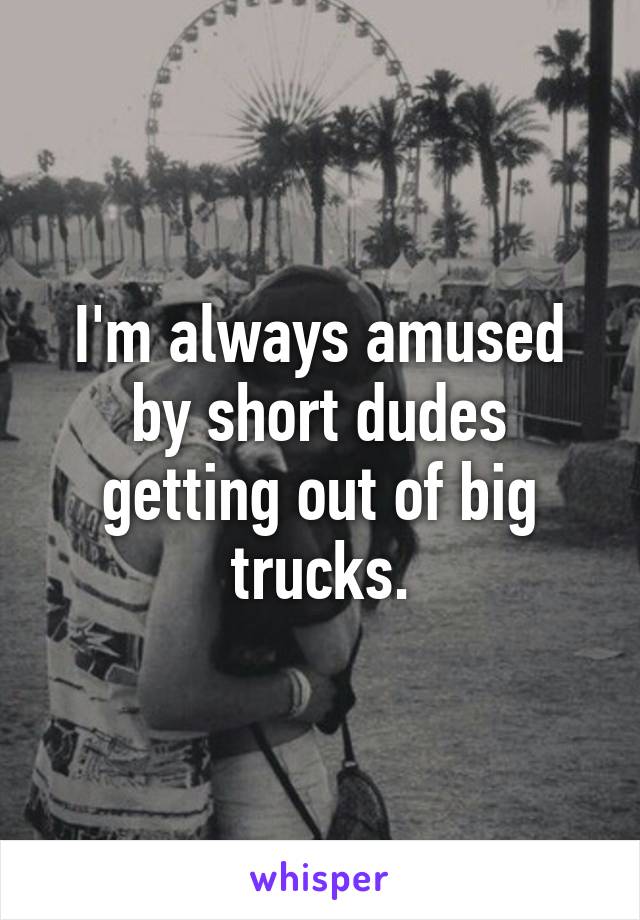 I'm always amused by short dudes getting out of big trucks.