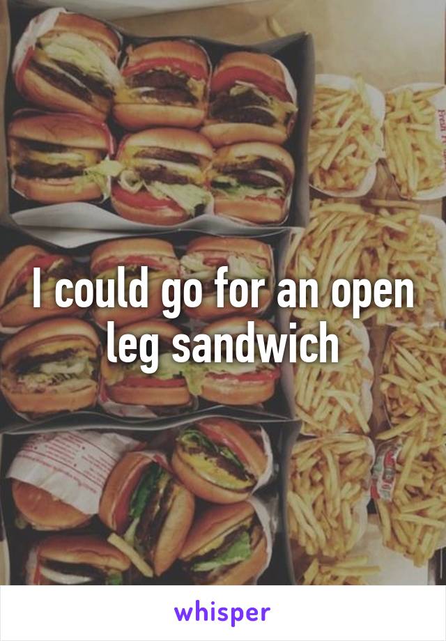 I could go for an open leg sandwich