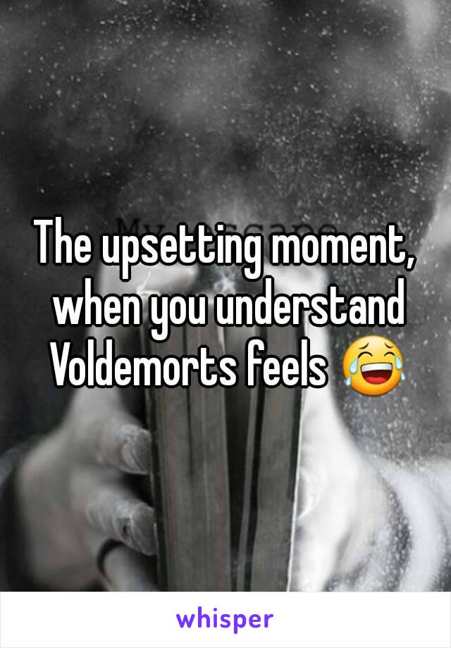 The upsetting moment, when you understand Voldemorts feels 😂