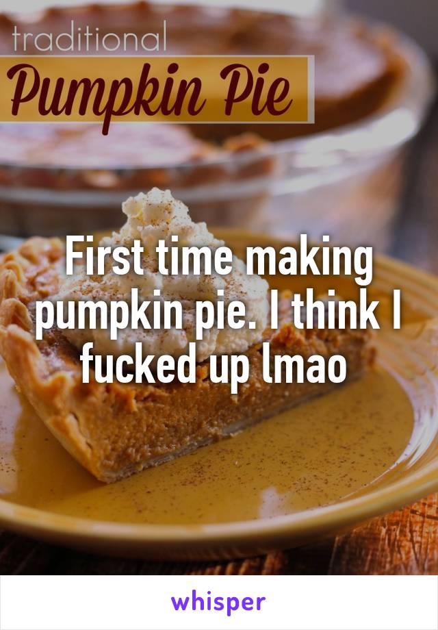 First time making pumpkin pie. I think I fucked up lmao 