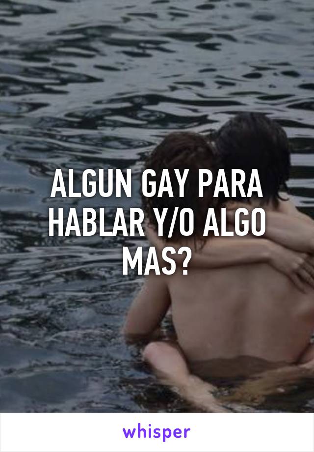 ALGUN GAY PARA HABLAR Y/O ALGO MAS?