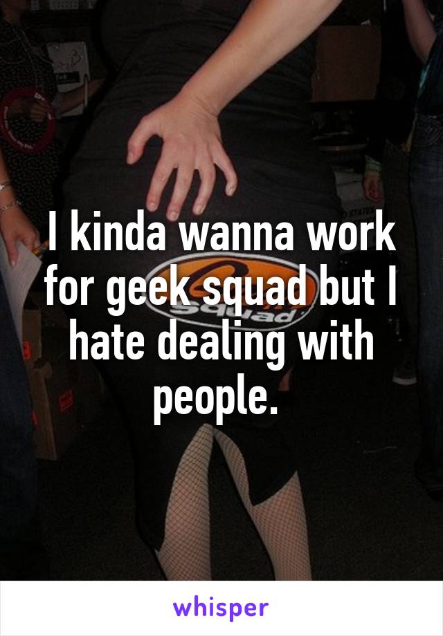 I kinda wanna work for geek squad but I hate dealing with people. 