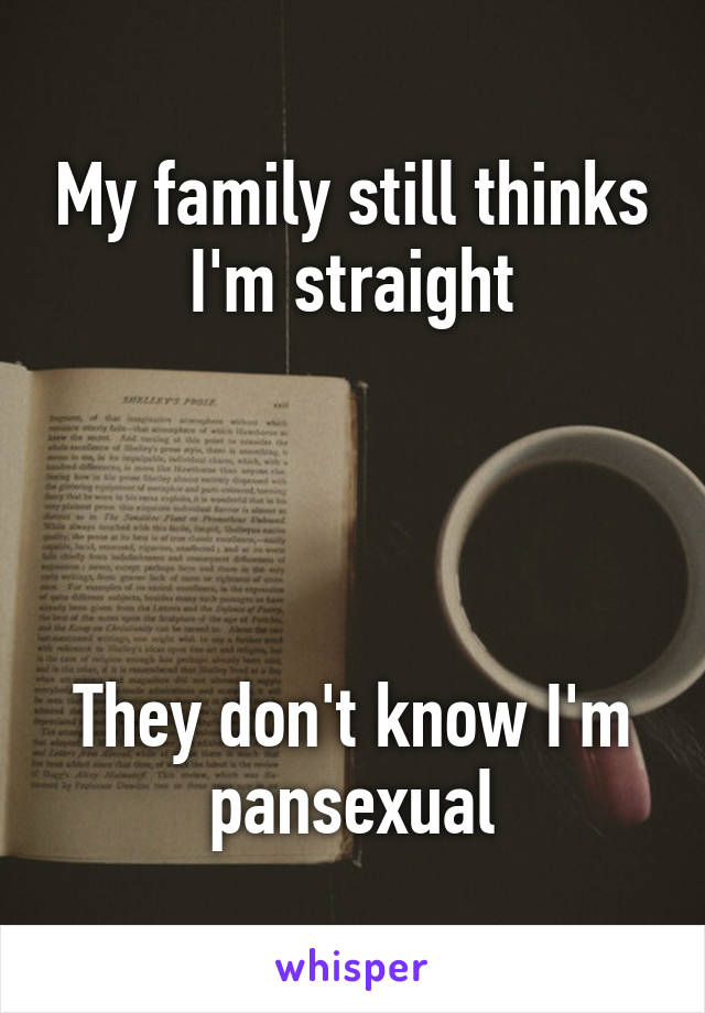 My family still thinks I'm straight




They don't know I'm pansexual