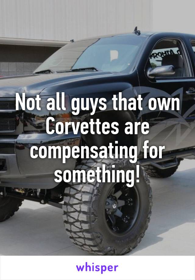 Not all guys that own Corvettes are compensating for something!