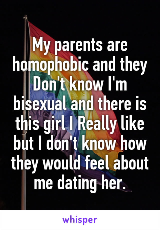 My parents are homophobic and they Don't know I'm bisexual and there is this girl I Really like but I don't know how they would feel about me dating her.