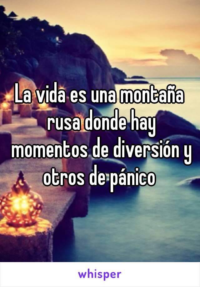 La vida es una montaña rusa donde hay momentos de diversión y otros de pánico 