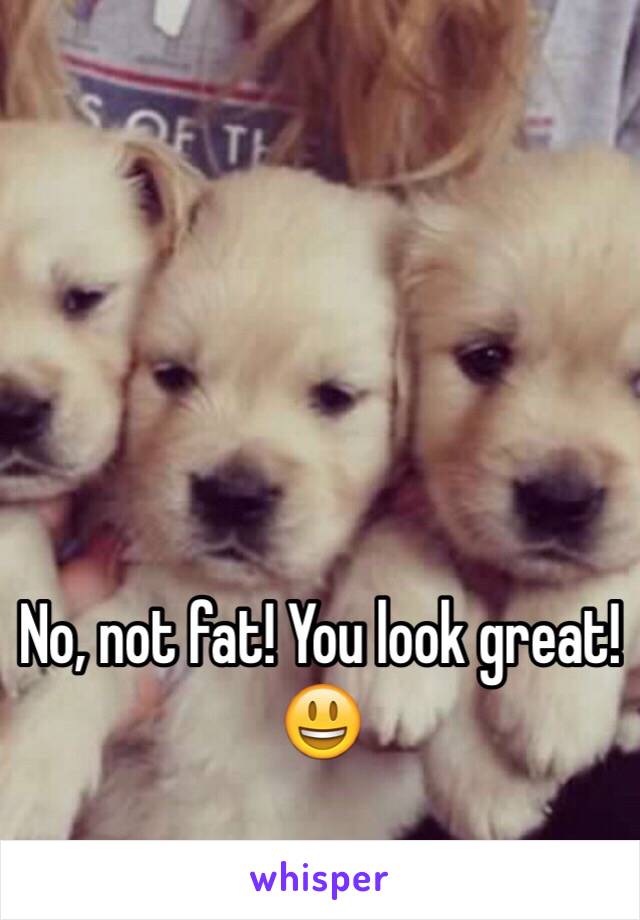 No, not fat! You look great! 😃