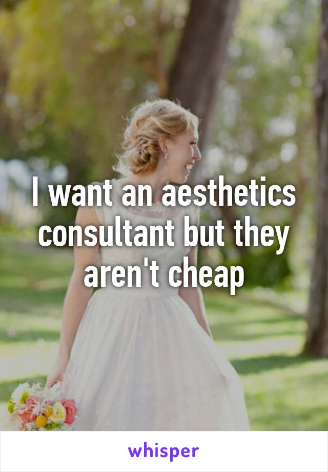 I want an aesthetics consultant but they aren't cheap