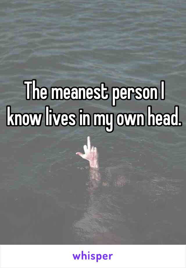 The meanest person I know lives in my own head. 