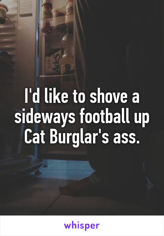 I'd like to shove a sideways football up Cat Burglar's ass.