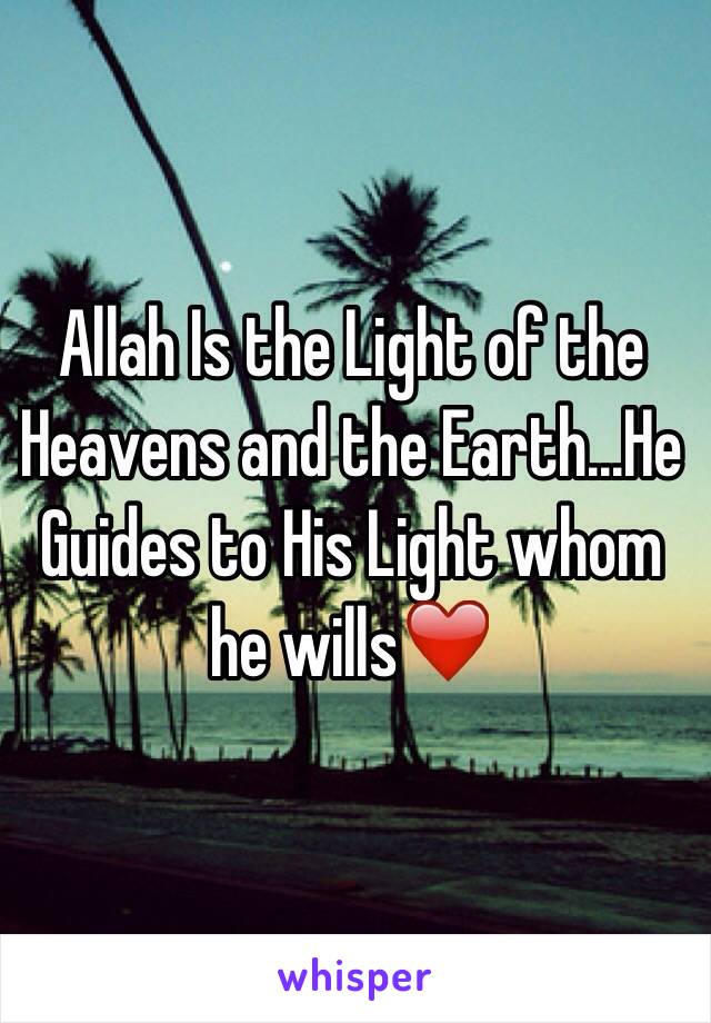 Allah Is the Light of the Heavens and the Earth...He Guides to His Light whom he wills❤️