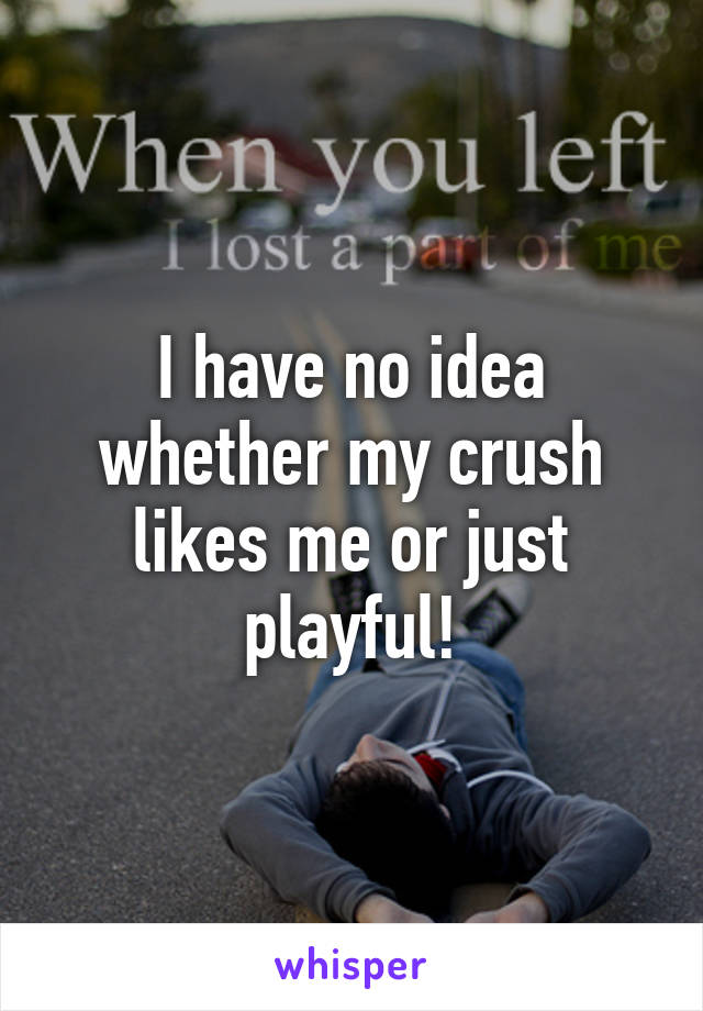 I have no idea whether my crush likes me or just playful!