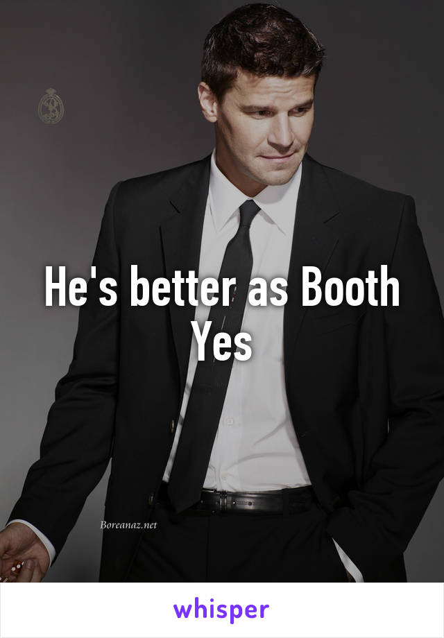 He's better as Booth
Yes