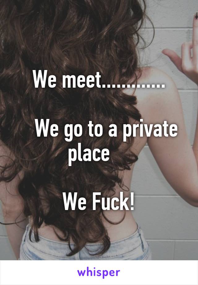 We meet.............
     
   We go to a private place    

We Fuck!