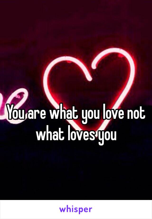 You are what you love not what loves you