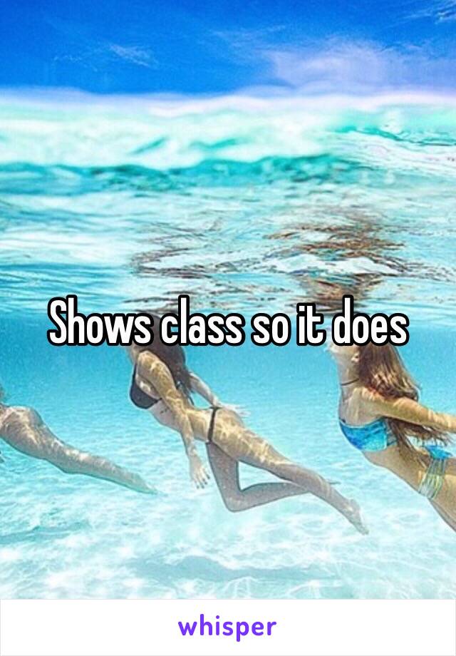 Shows class so it does