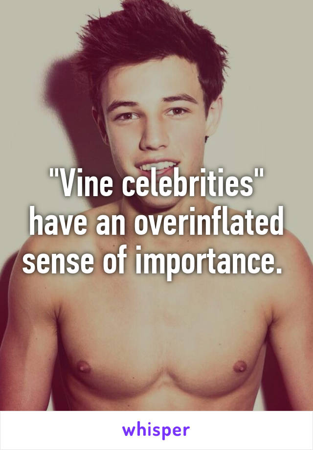 "Vine celebrities" have an overinflated sense of importance. 