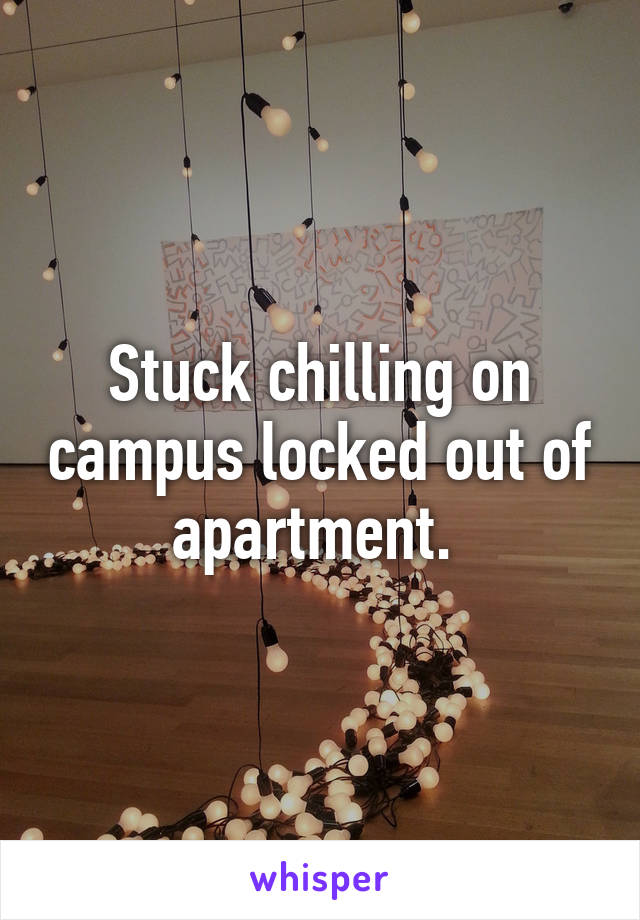 Stuck chilling on campus locked out of apartment. 