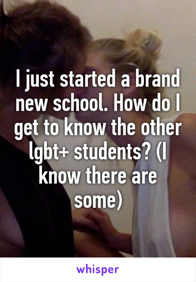 I just started a brand new school. How do I get to know the other lgbt+ students? (I know there are some)