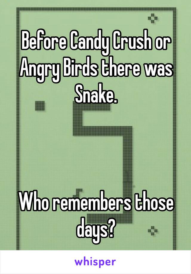 Before Candy Crush or Angry Birds there was Snake.



Who remembers those days?