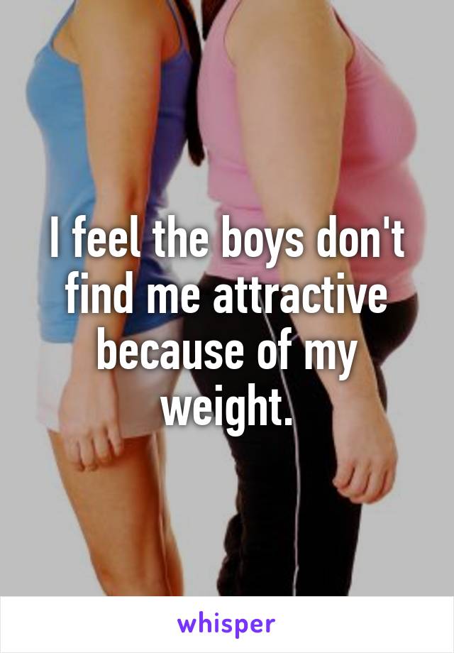 I feel the boys don't find me attractive because of my weight.