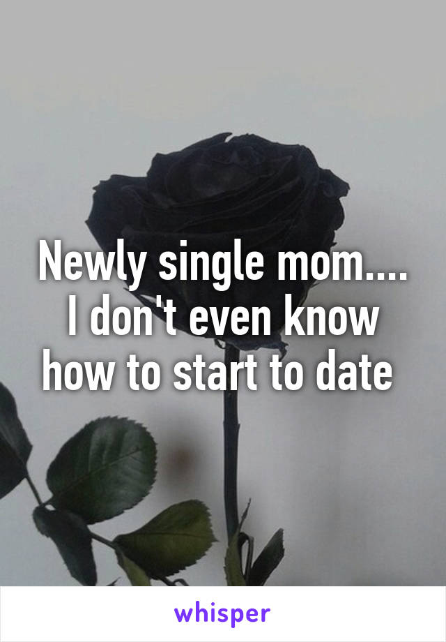 Newly single mom.... I don't even know how to start to date 