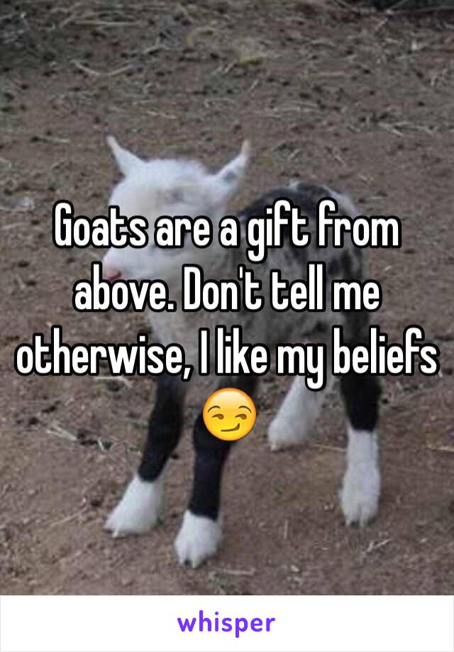 Goats are a gift from above. Don't tell me otherwise, I like my beliefs 😏