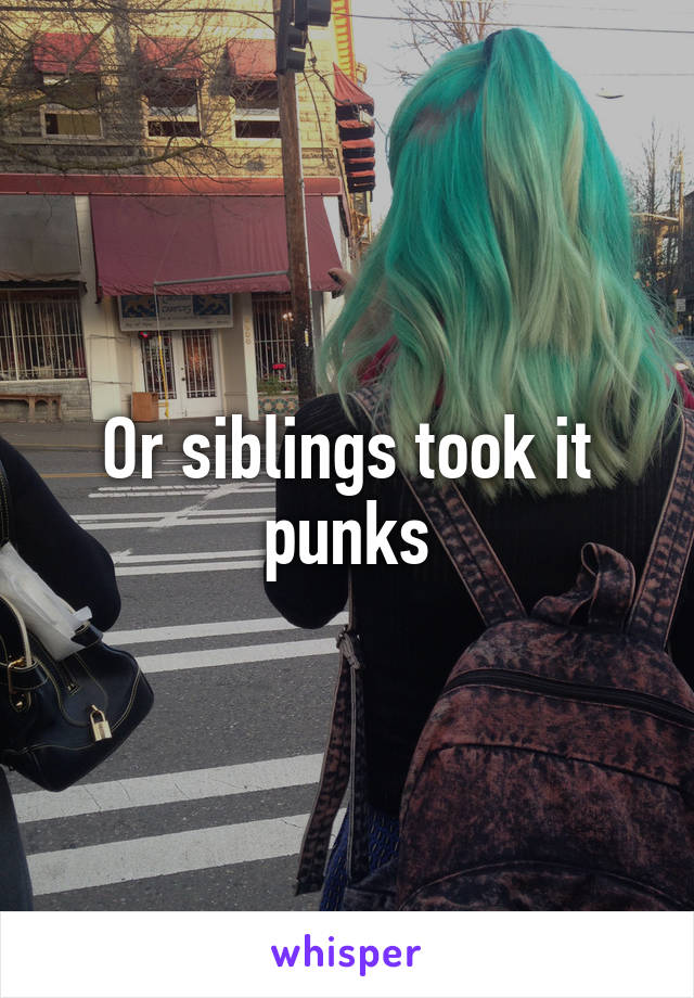 Or siblings took it punks