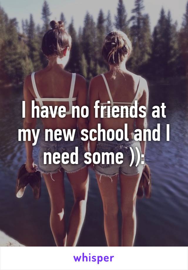 I have no friends at my new school and I need some )):