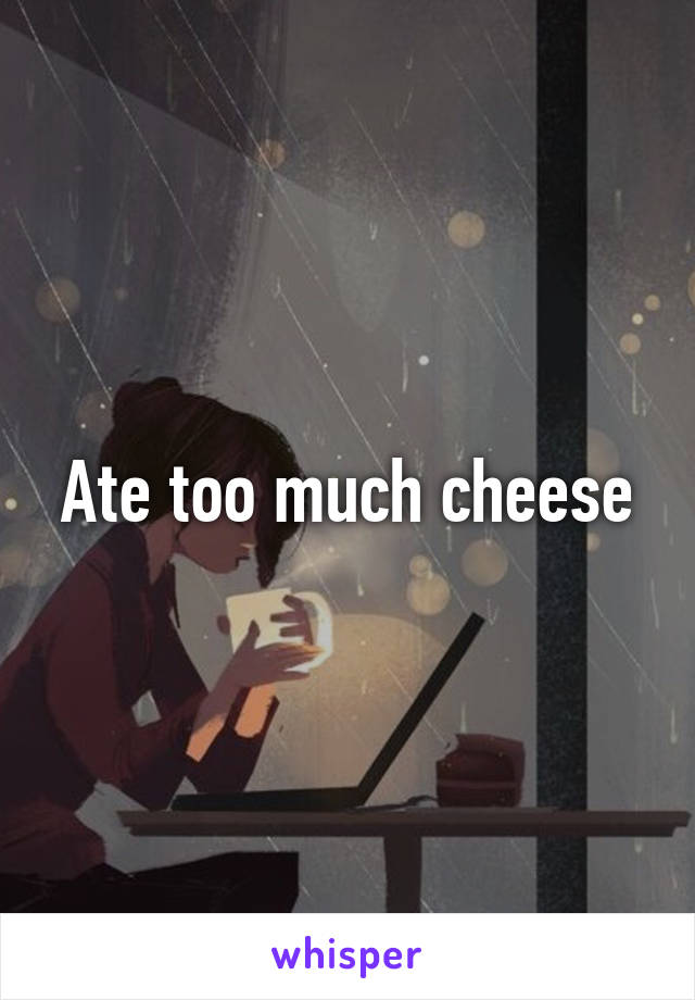 Ate too much cheese