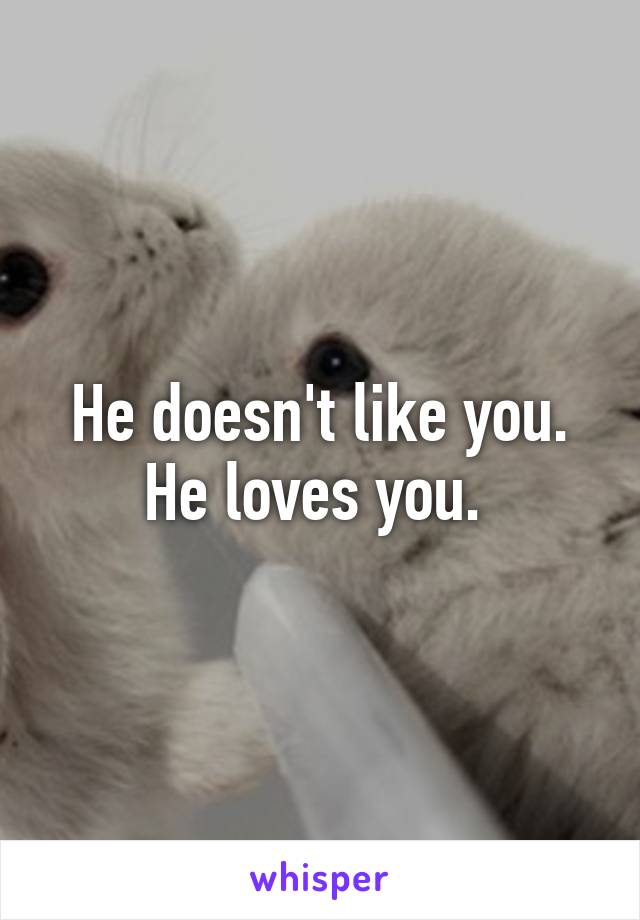 He doesn't like you. He loves you. 