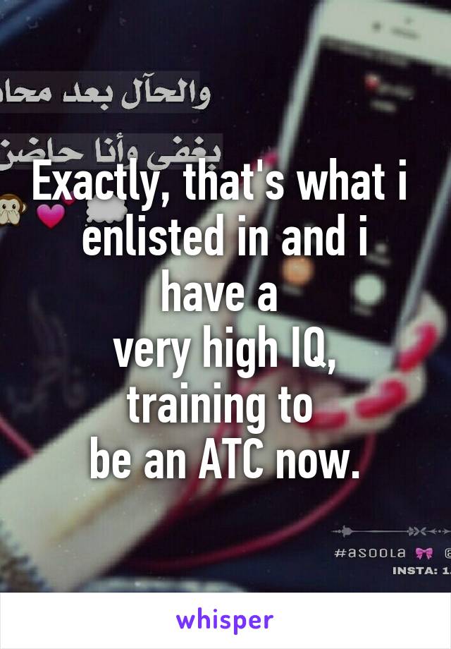 Exactly, that's what i 
enlisted in and i have a 
very high IQ, training to 
be an ATC now.