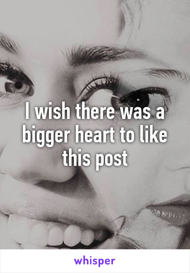 I wish there was a bigger heart to like this post