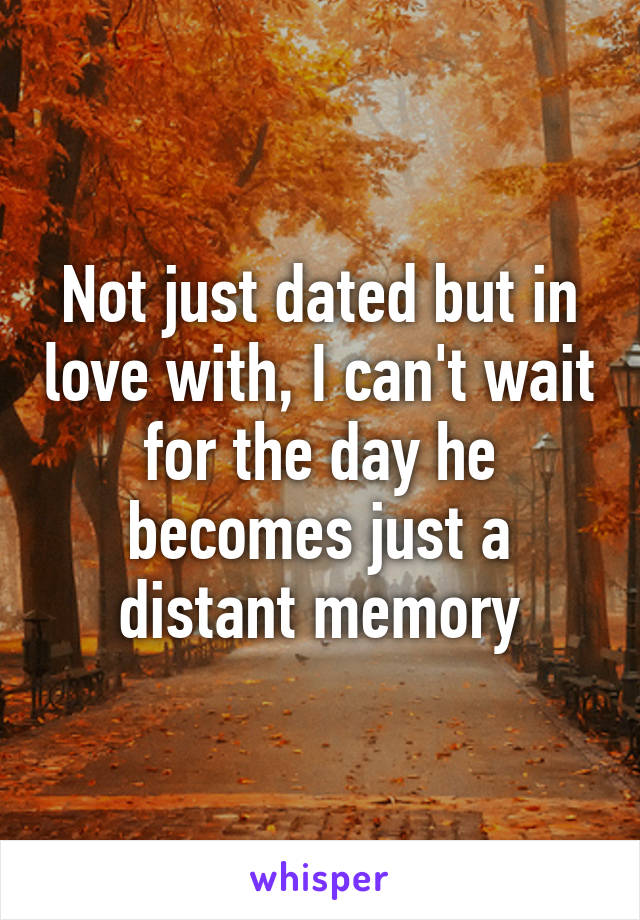 Not just dated but in love with, I can't wait for the day he becomes just a distant memory