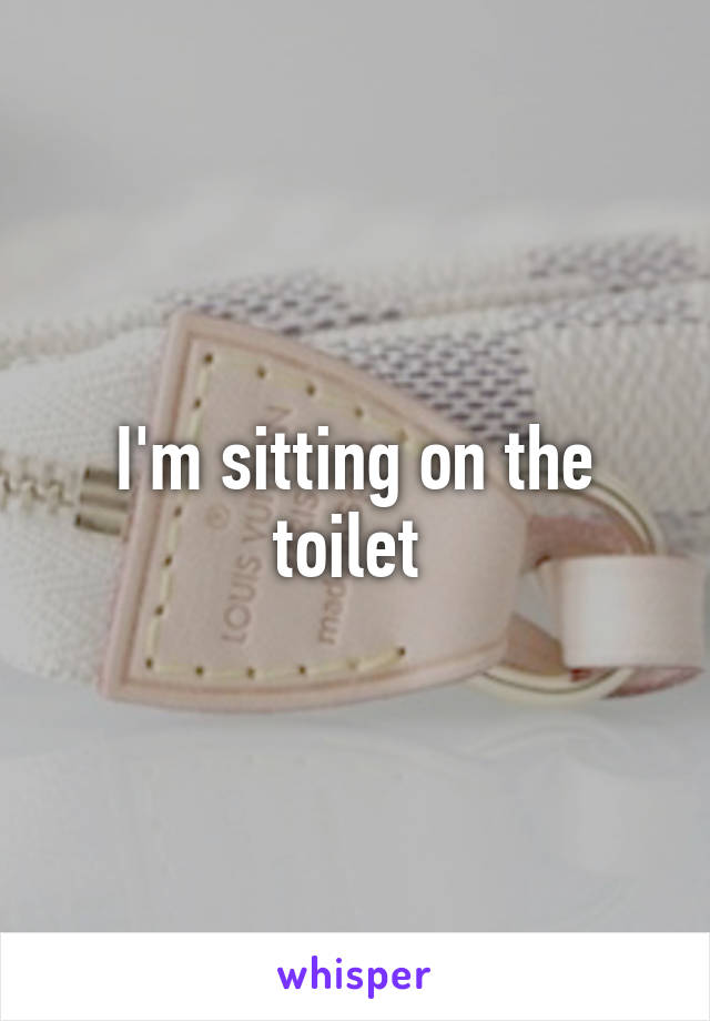 I'm sitting on the toilet 