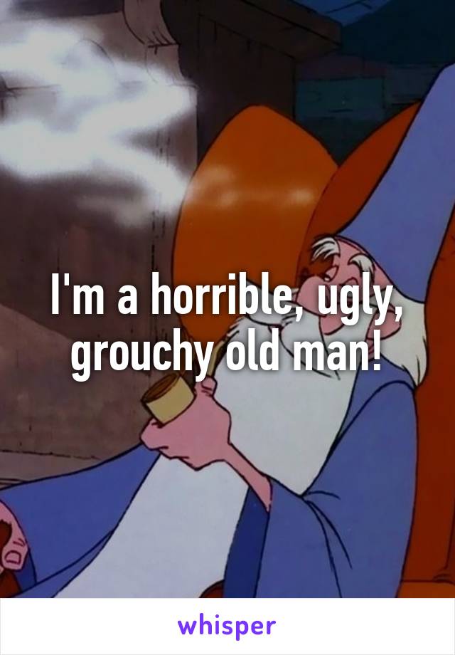 I'm a horrible, ugly, grouchy old man!