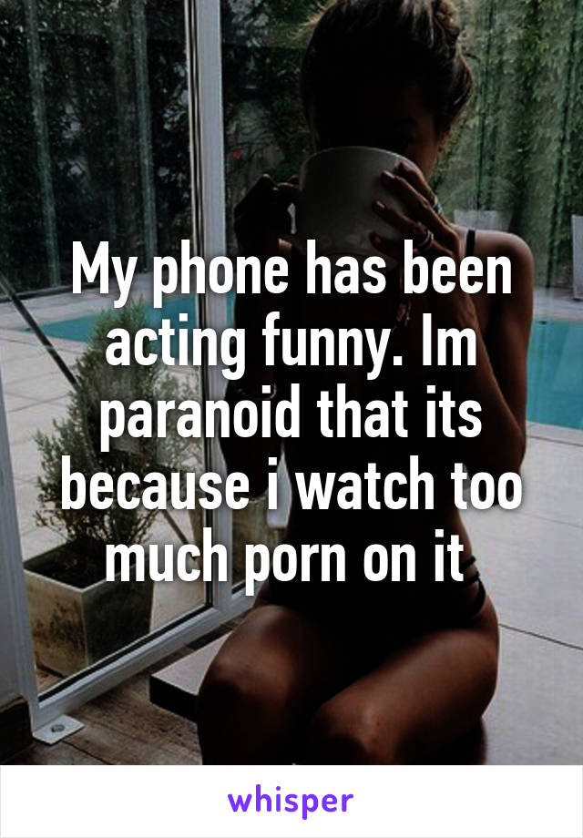 My phone has been acting funny. Im paranoid that its because i watch too much porn on it 