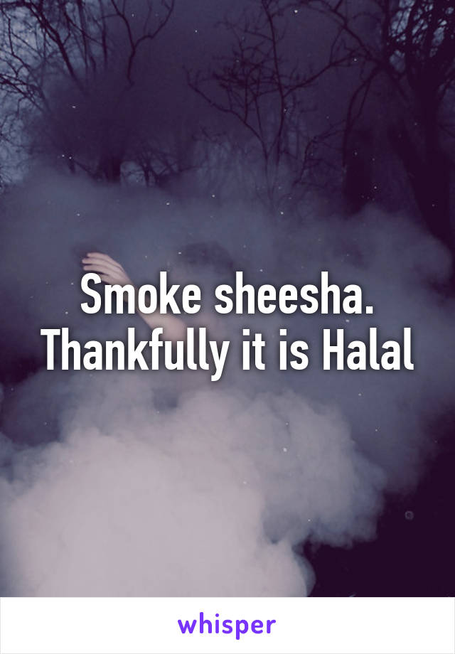 Smoke sheesha.
Thankfully it is Halal
