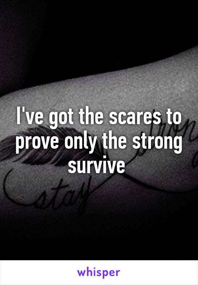I've got the scares to prove only the strong survive 