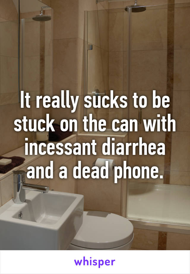 It really sucks to be stuck on the can with incessant diarrhea and a dead phone.