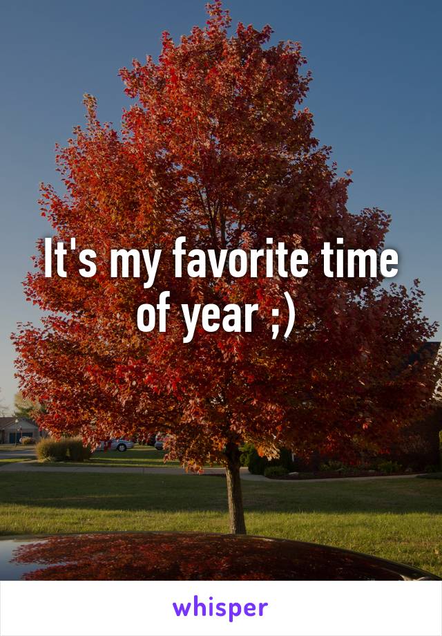 It's my favorite time of year ;) 
