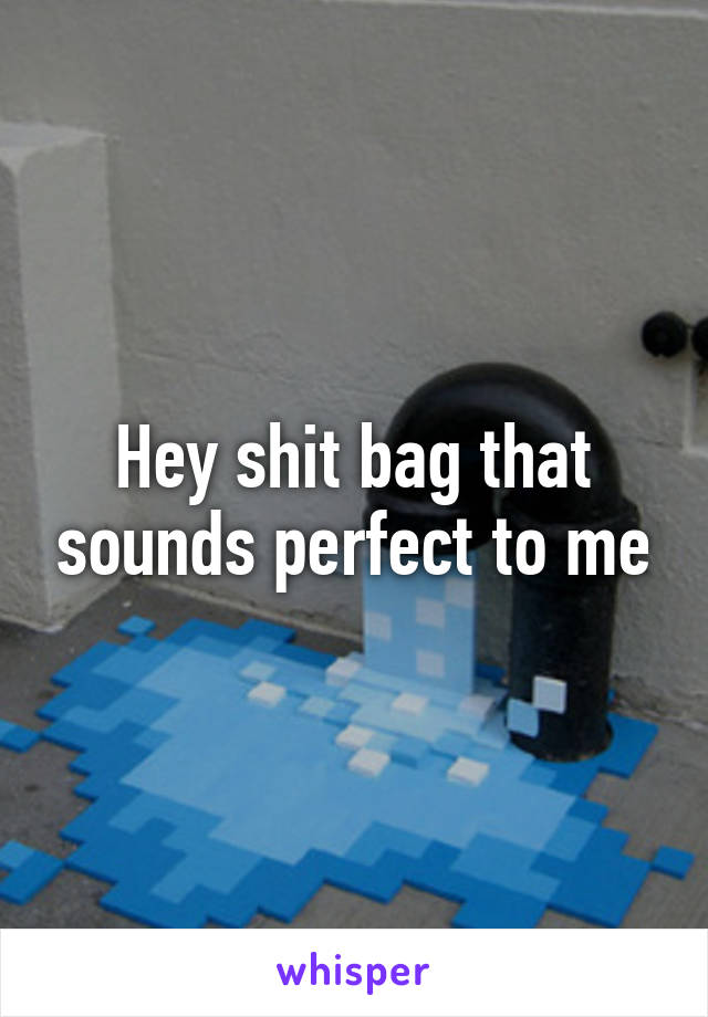Hey shit bag that sounds perfect to me